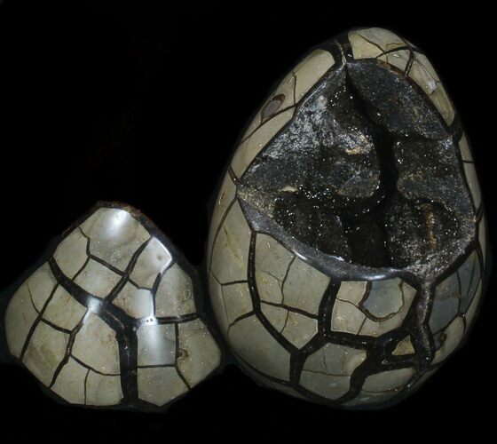 Septarian Dragon Egg Geode With Removable Section #33726